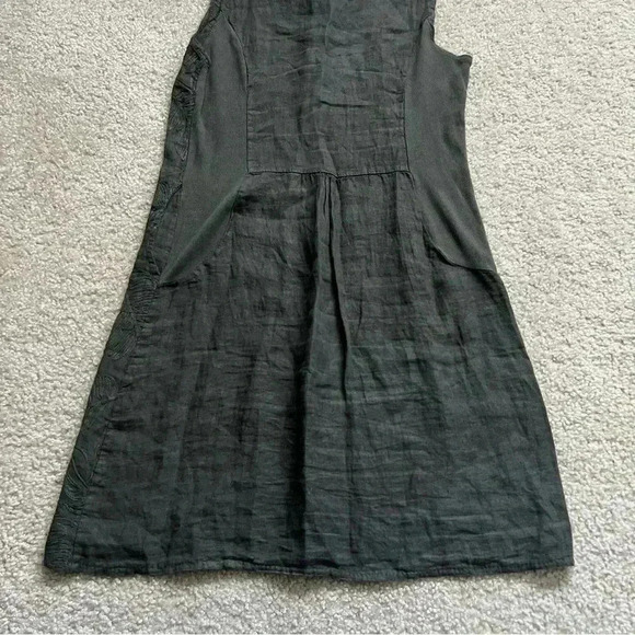 Lina Tomei Green Embroidered 100% Linen Sleeveless Dress Women’s Size Small. - Picture 16 of 16